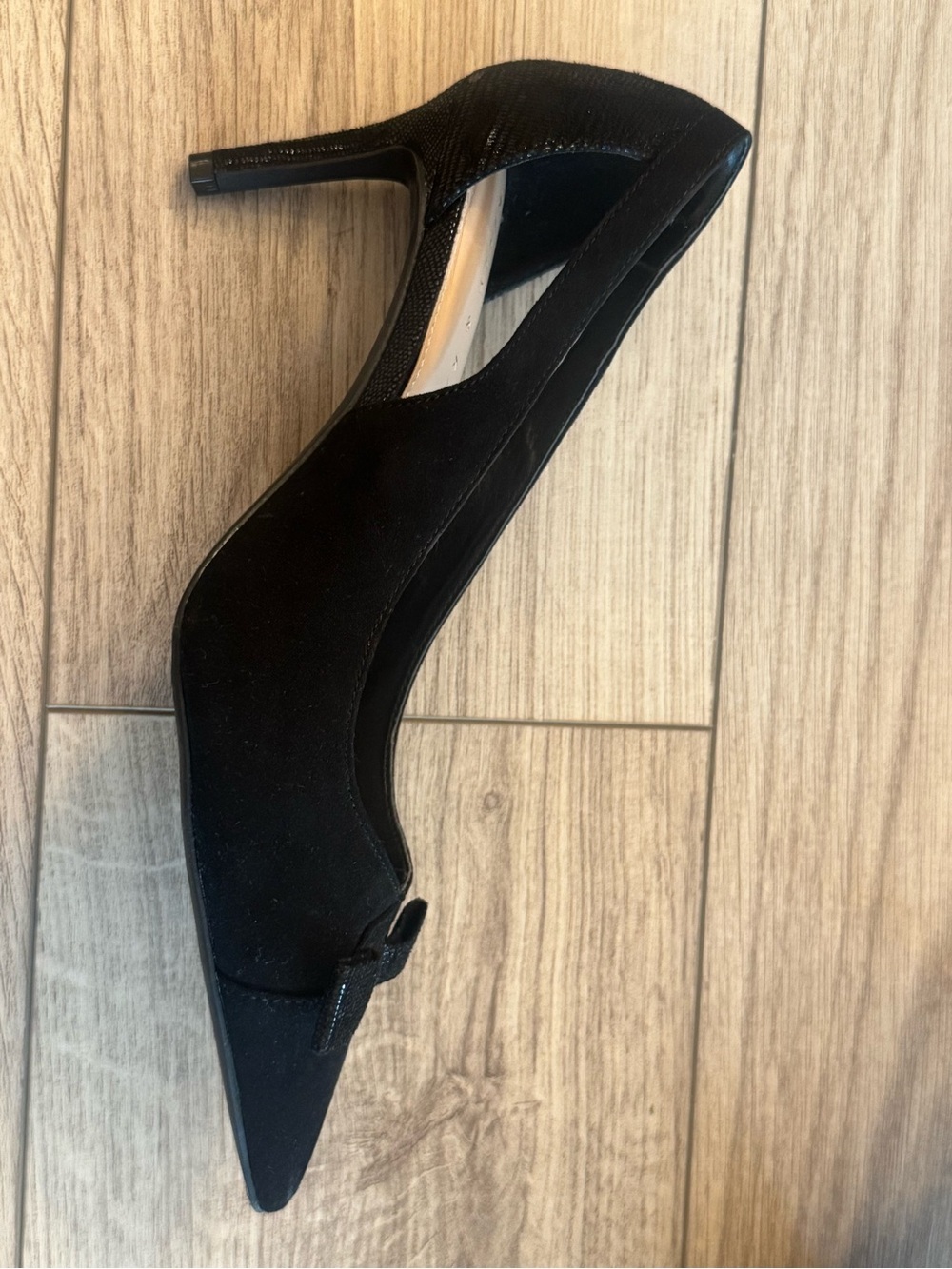 Kelly & Katie Black Pointed Toe Bow Stiletto Heels Pumps Size 9 - Picture 2 of 6